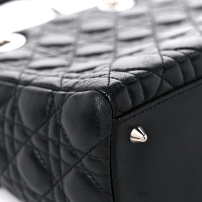 Christian Dior Lambskin Cannage Medium Lady Dior Black 10 of 16