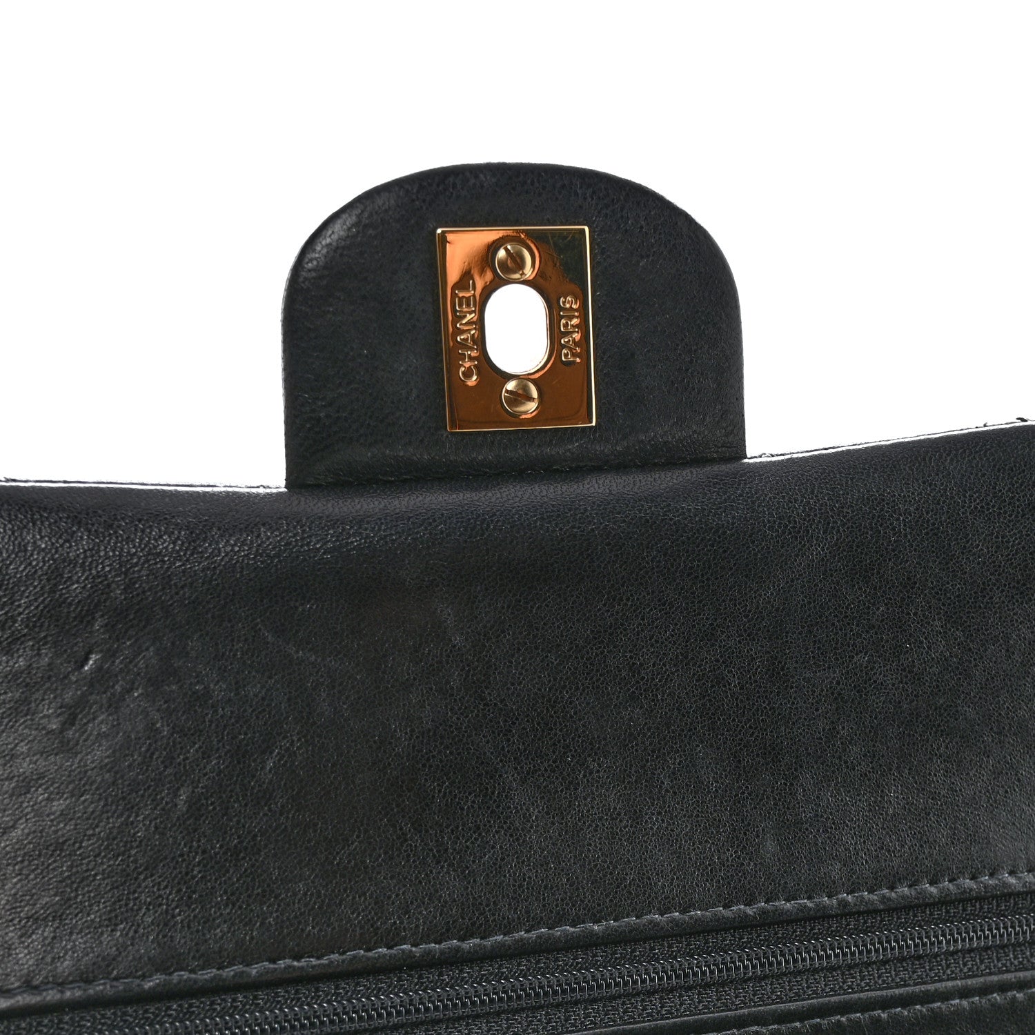 Chanel Lambskin Quilted Medium Double Flap Black 11 of 13