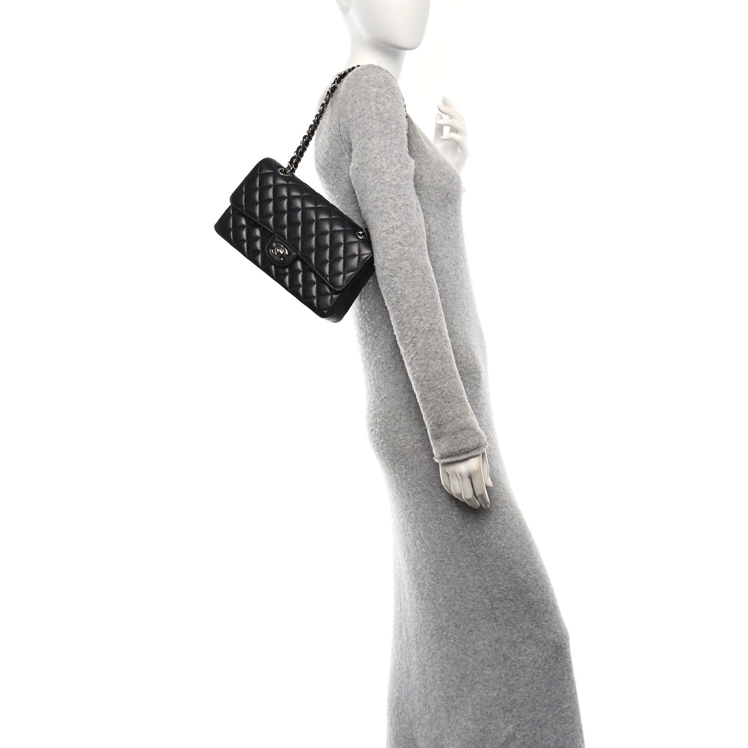 Chanel Caviar Quilted Medium Double Flap Black 2 of 10