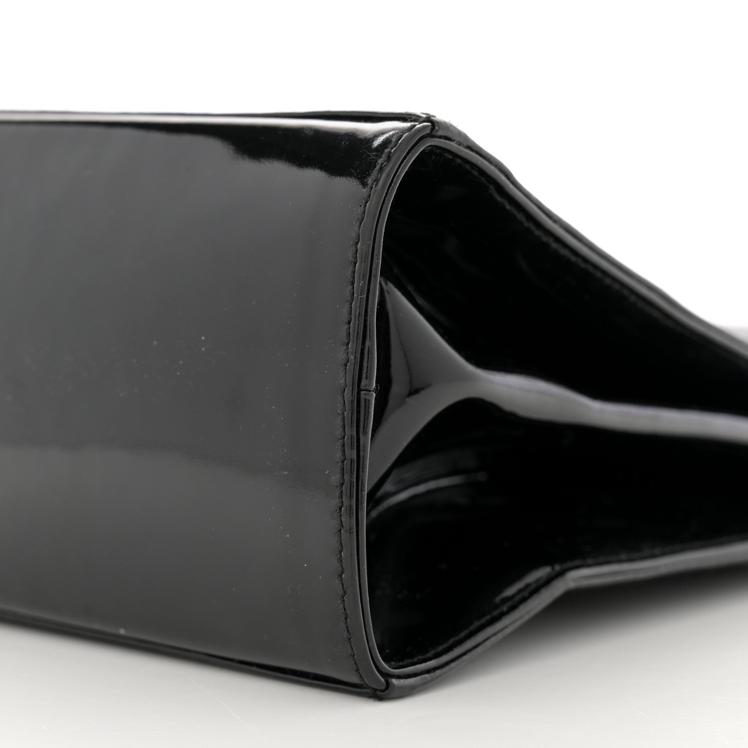 Salvatore Ferragamo Patent Small Iconic Top Handle Bag Black 9 of 12