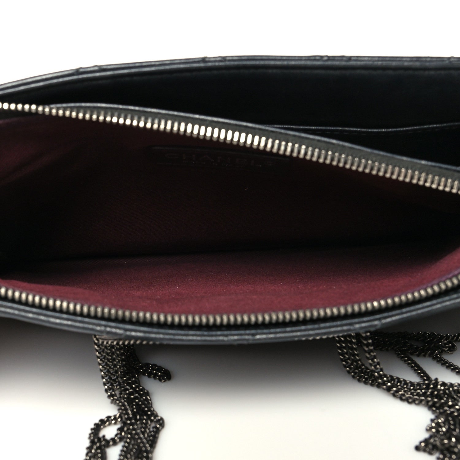 Chanel Calfskin Quilted Chain CC Chain Clutch Argent Fonce 5 of 15