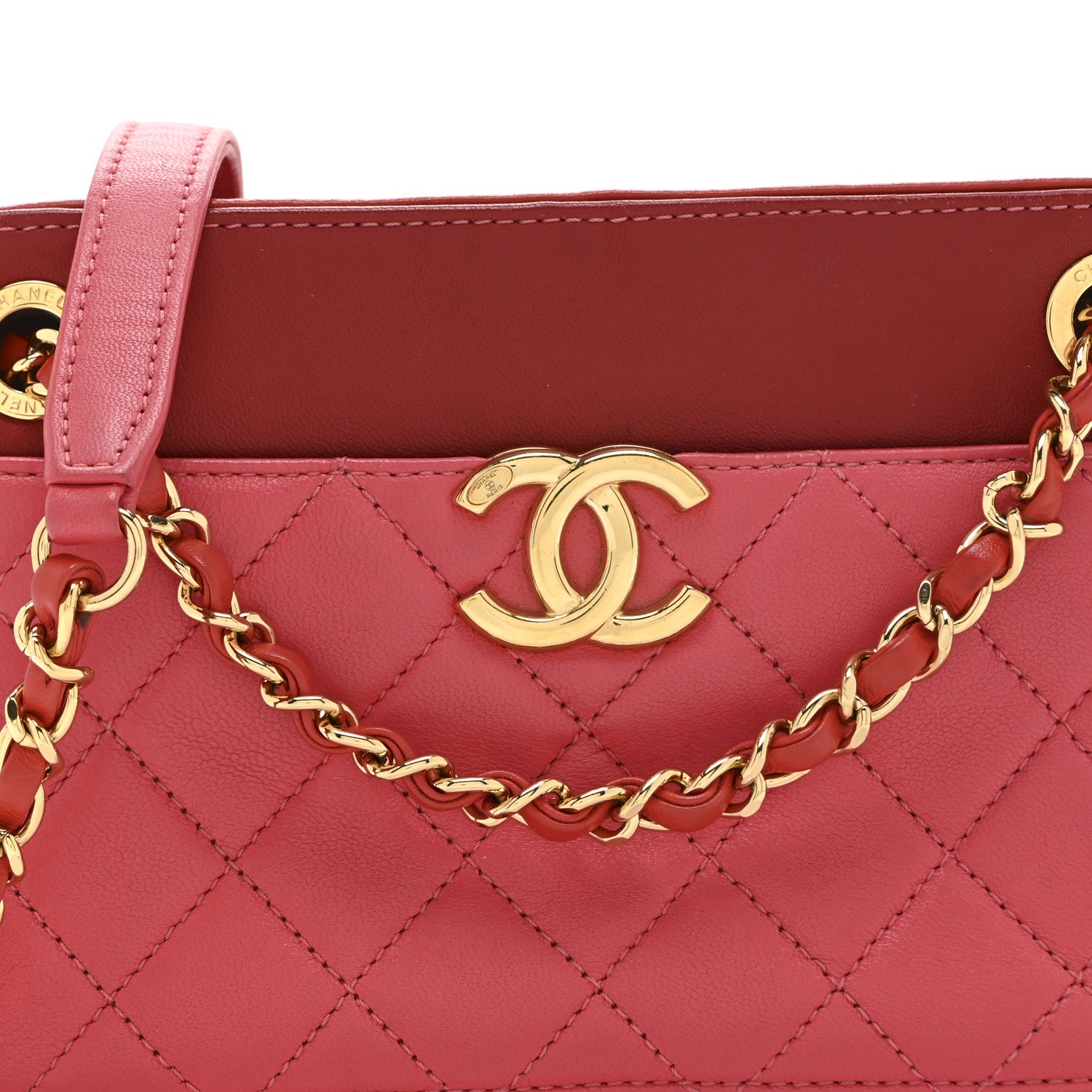 Chanel Goatskin Quilted Small In & Out Camera Case Pink Red 8 of 10