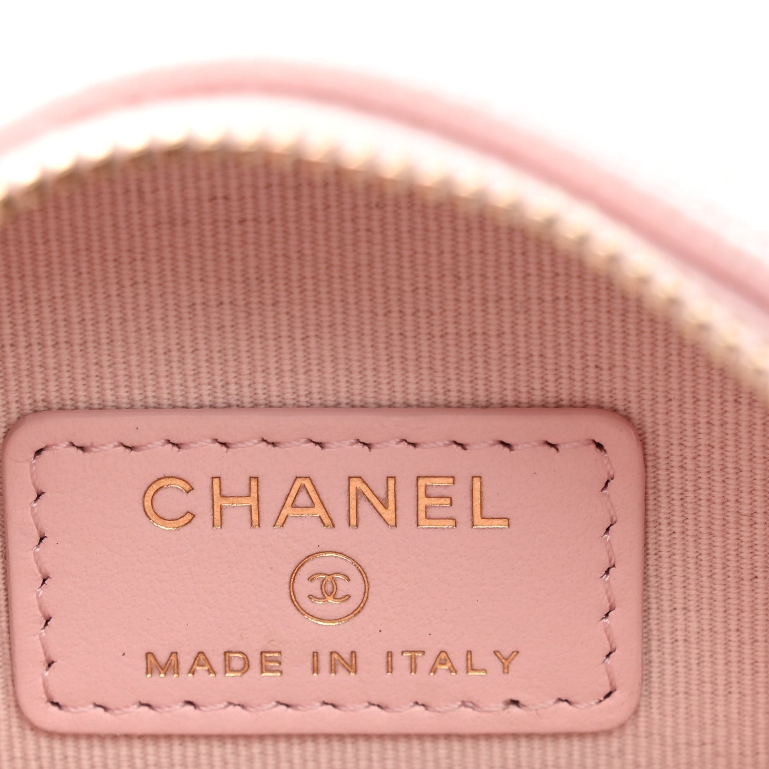 Chanel Caviar Quilted Crystal CC Round Clutch With Chain  Pink 6 of 10