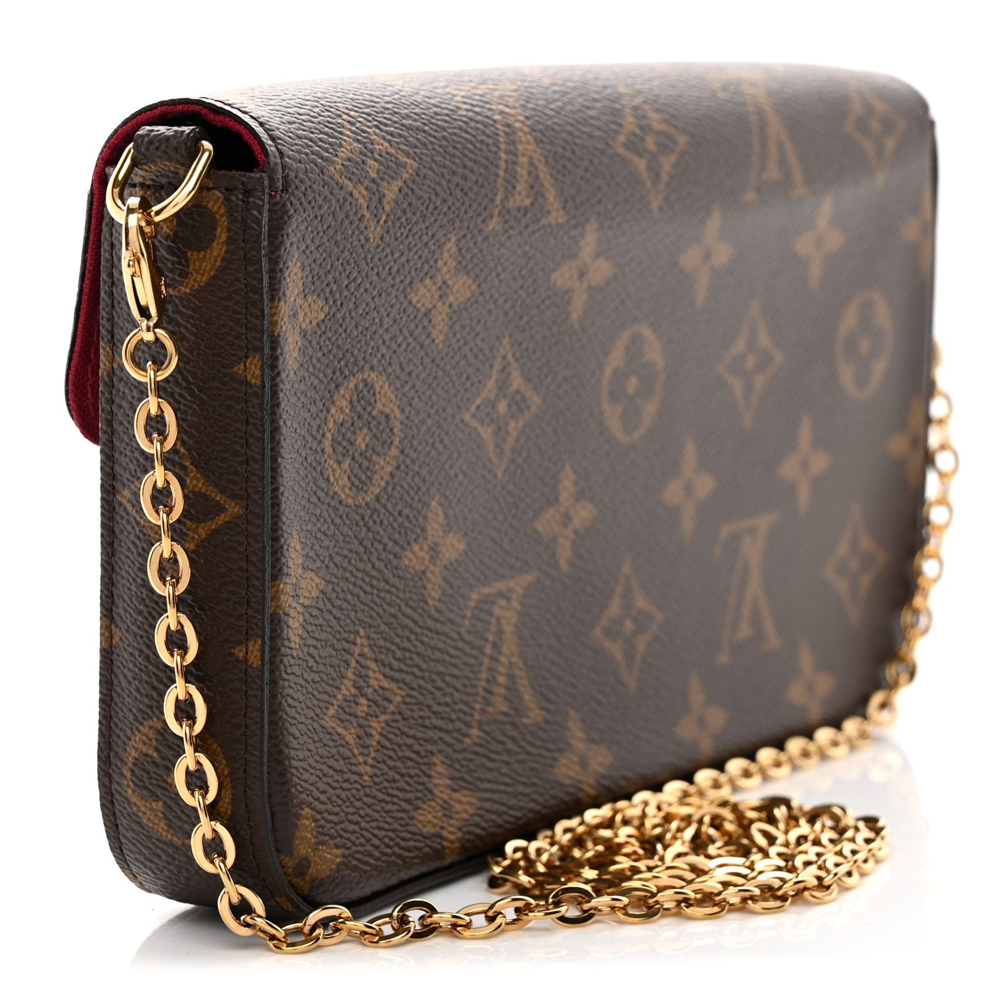 Monogram Pochette Felicie Chain Wallet Fuchsia