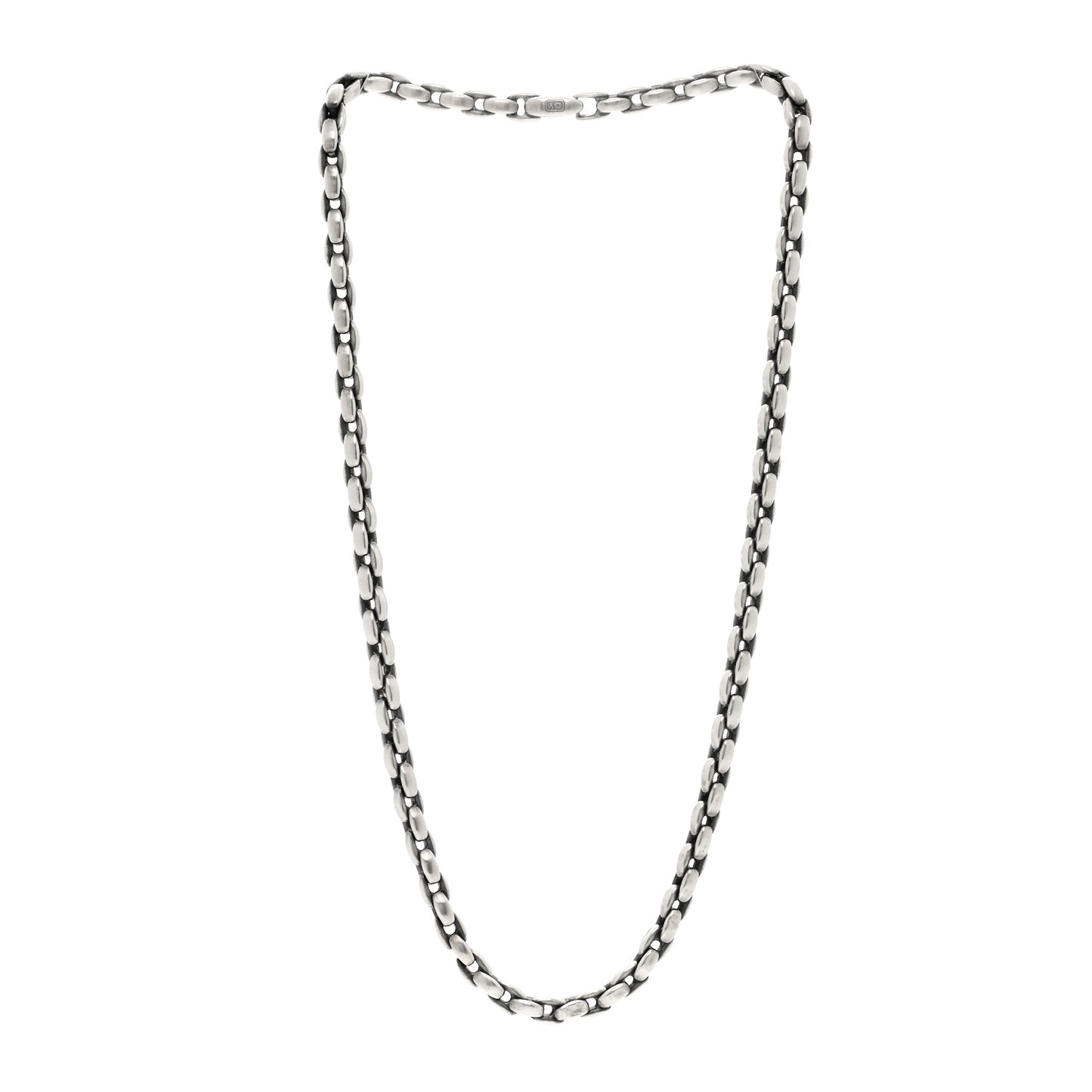 Sterling Silver 6.5mm Streamline Elongated Chain Necklace