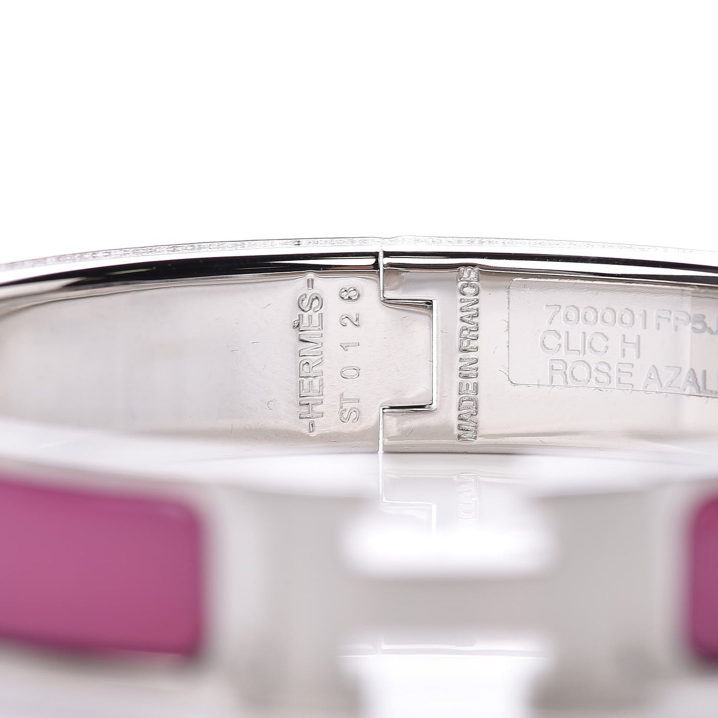 Enamel Narrow Clic Clac H Bracelet GM Rose Azalee