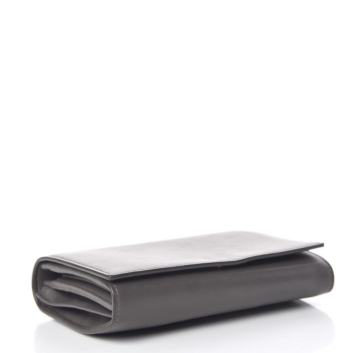 Calfskin Wallet On Crossbody Strap Grey