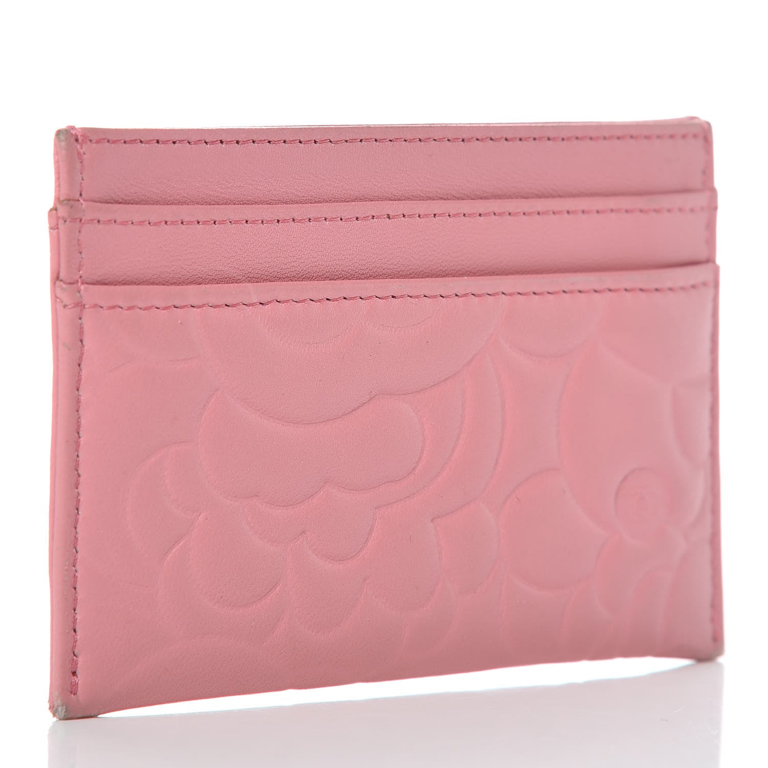 Chanel Lambskin Camellia Embossed Card Holder Pink 4 of 13