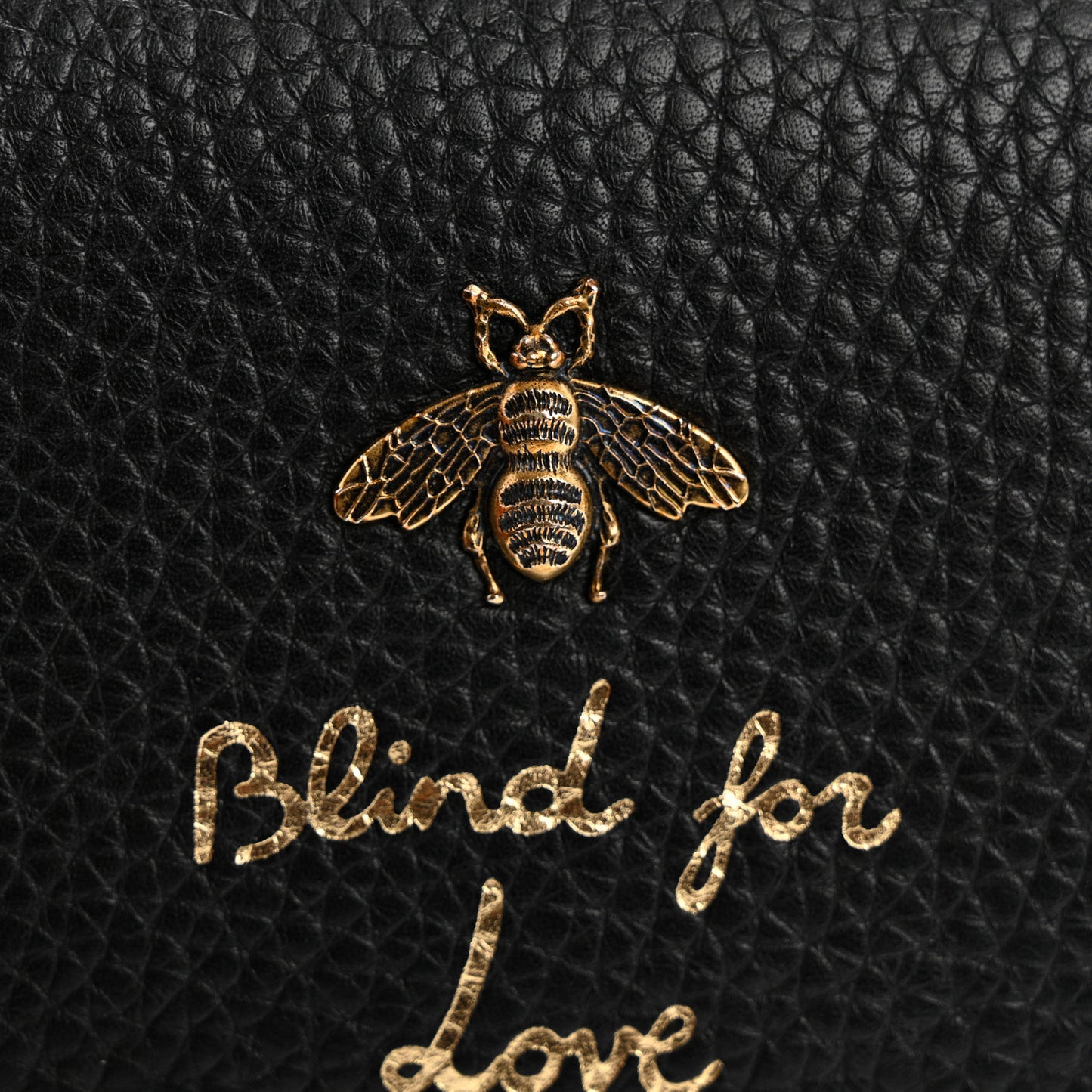 Pebbled Calfskin Animalier Card Case Black