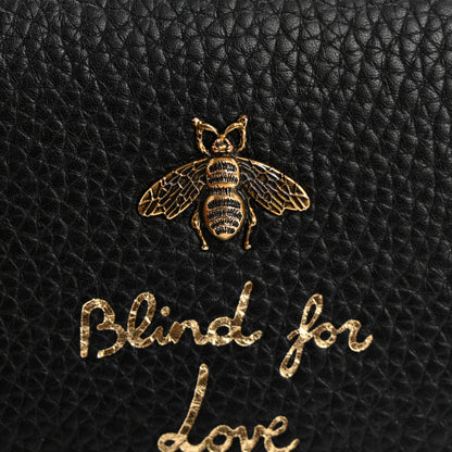 Gucci Pebbled Calfskin Animalier Card Case Black 8 of 11