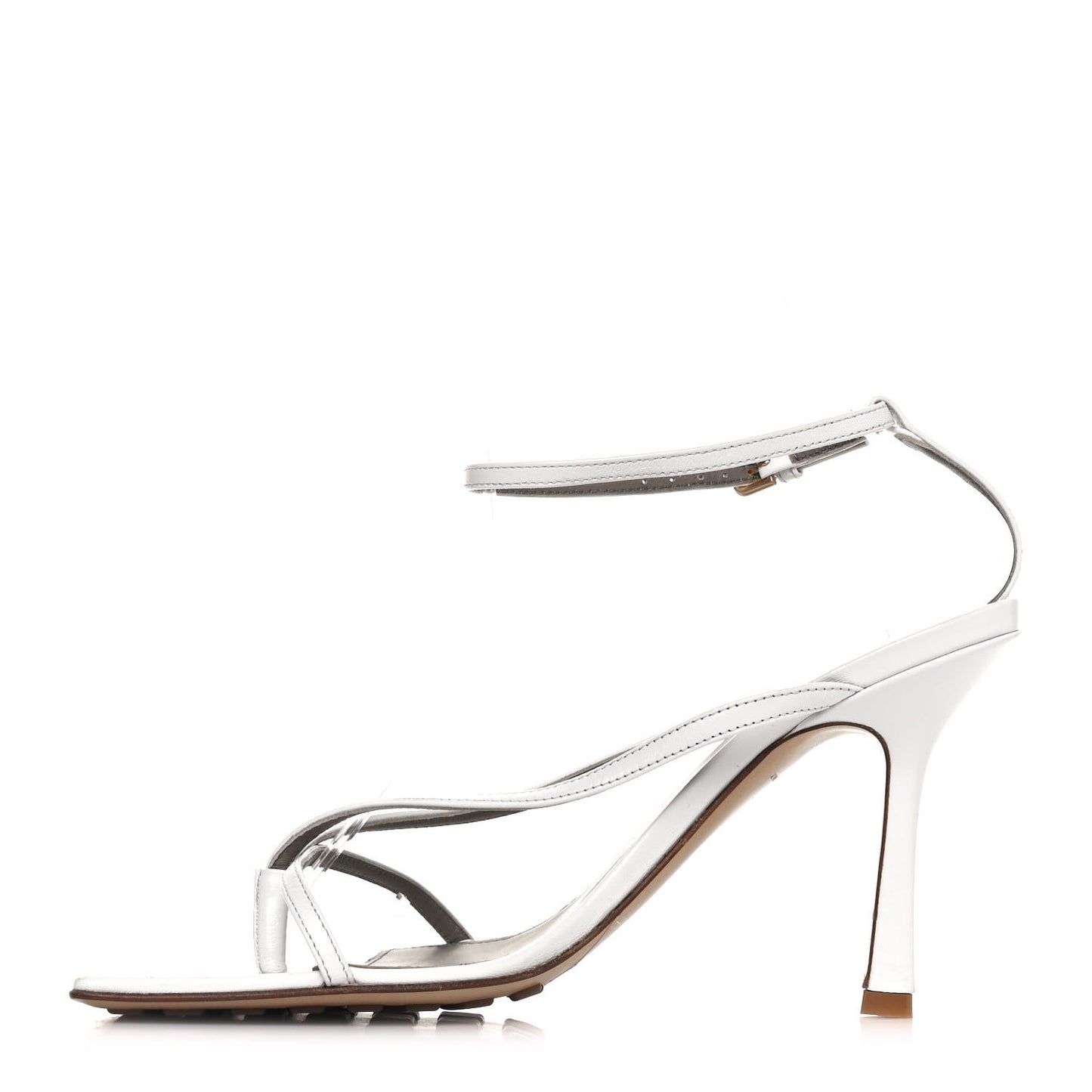 Lambskin Stretch Multi Strap 90mm Sandals 37.5 Optic White