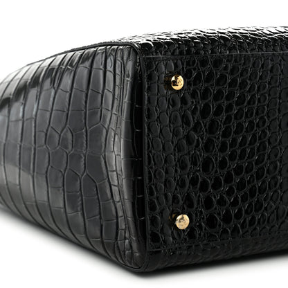 Chanel Calfskin Crocodile Embossed Archetype Large Shopping Tote Black 9 of 10