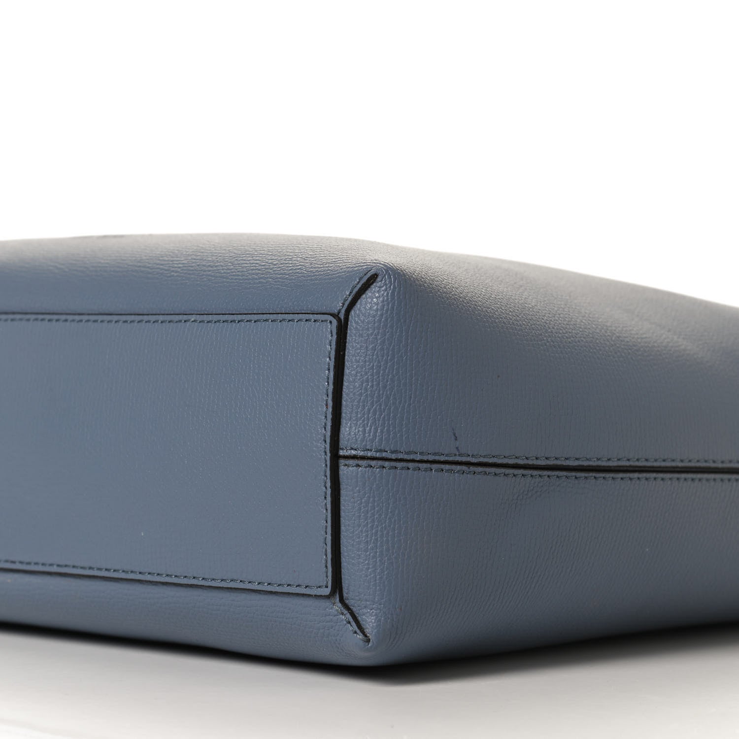 Burberry Calfskin Haymarket Check Small Reversible Tote Slate Blue 17 of 23