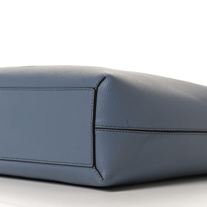 Burberry Calfskin Haymarket Check Small Reversible Tote Slate Blue 17 of 23