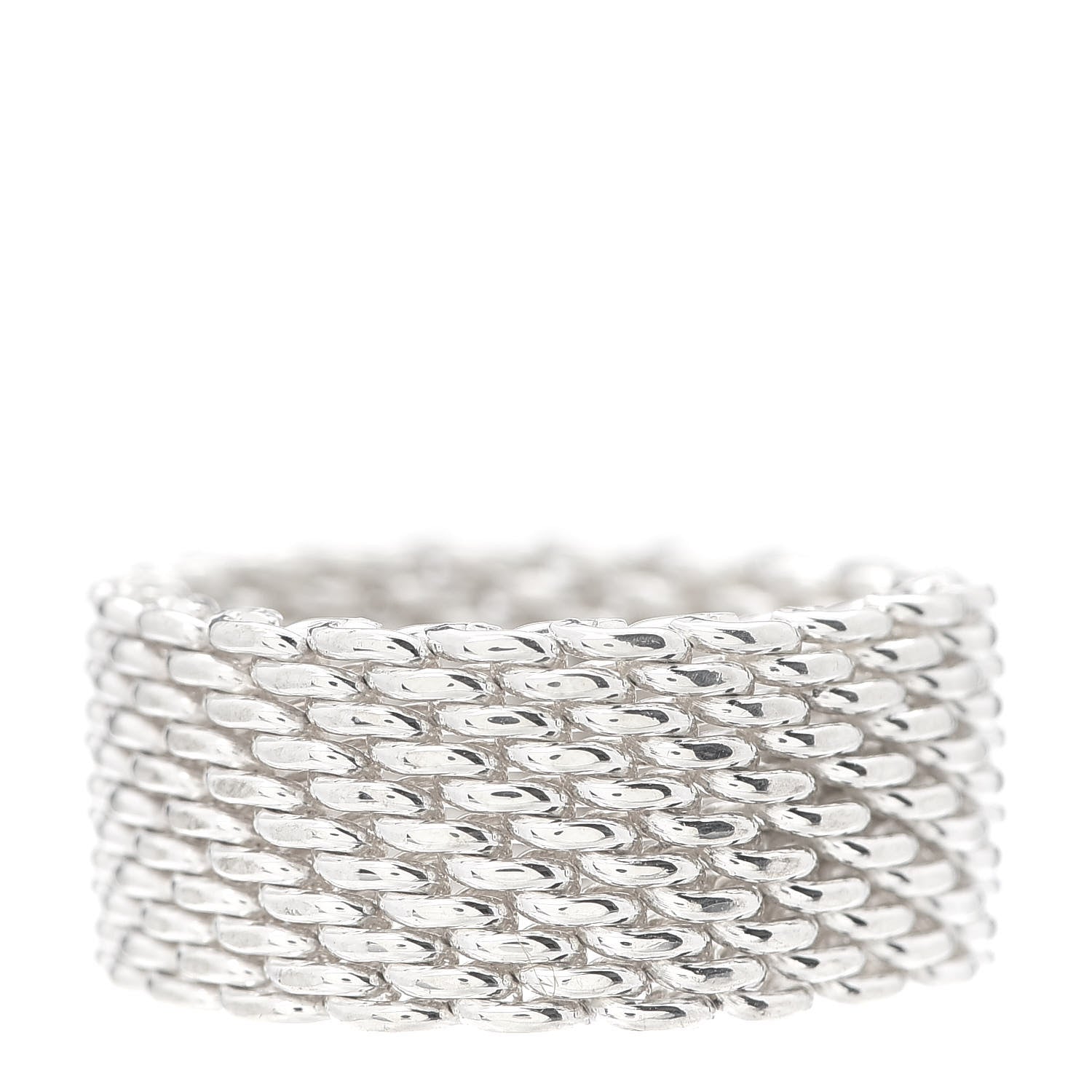 Tiffany Sterling Silver Somerset Mesh Ring 56 7.5 3 of 4