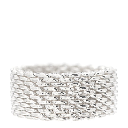 Tiffany Sterling Silver Somerset Mesh Ring 56 7.5 3 of 4