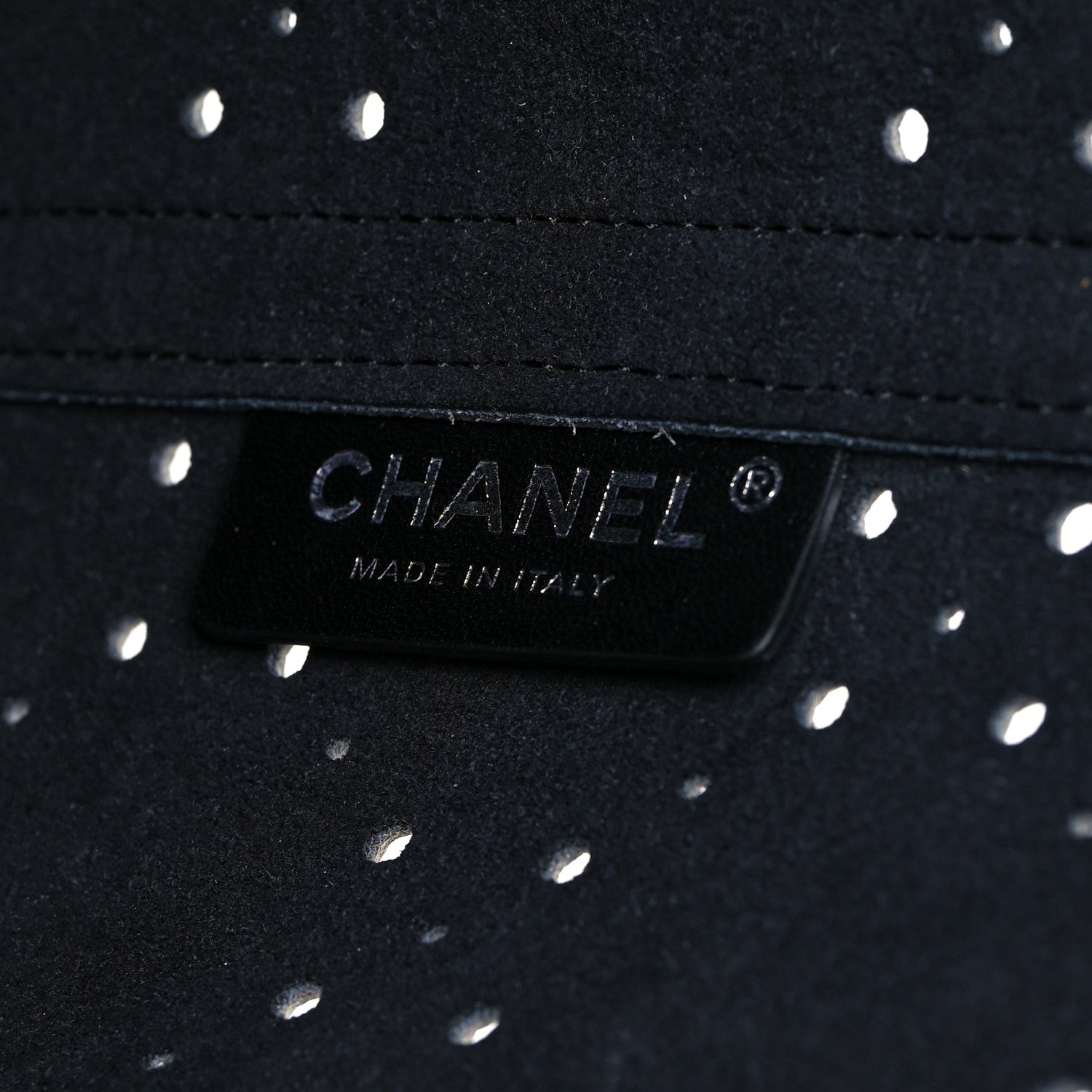 Chanel Perforated Grained Calfskin Large Shopping Tote Blue 6 of 7