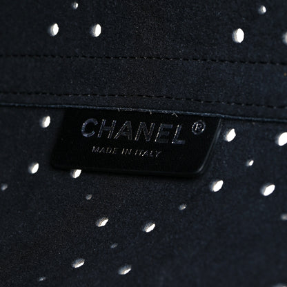 Chanel Perforated Grained Calfskin Large Shopping Tote Blue 6 of 7