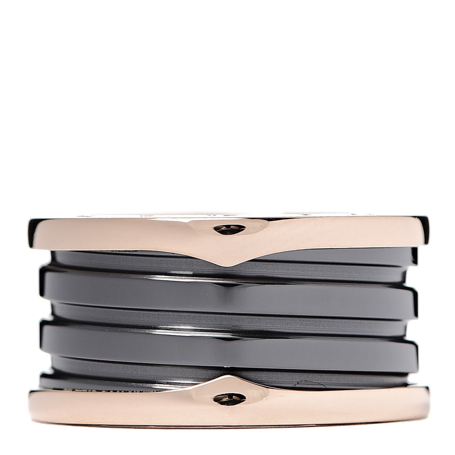 Bulgari 18K Rose Gold Black Ceramic B.Zero1 Four-Band Ring 57 8 1 of 5
