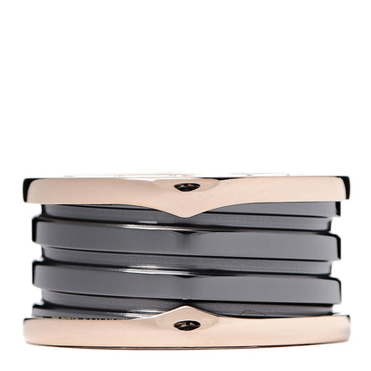 Bulgari 18K Rose Gold Black Ceramic B.Zero1 Four-Band Ring 57 8 1 of 5