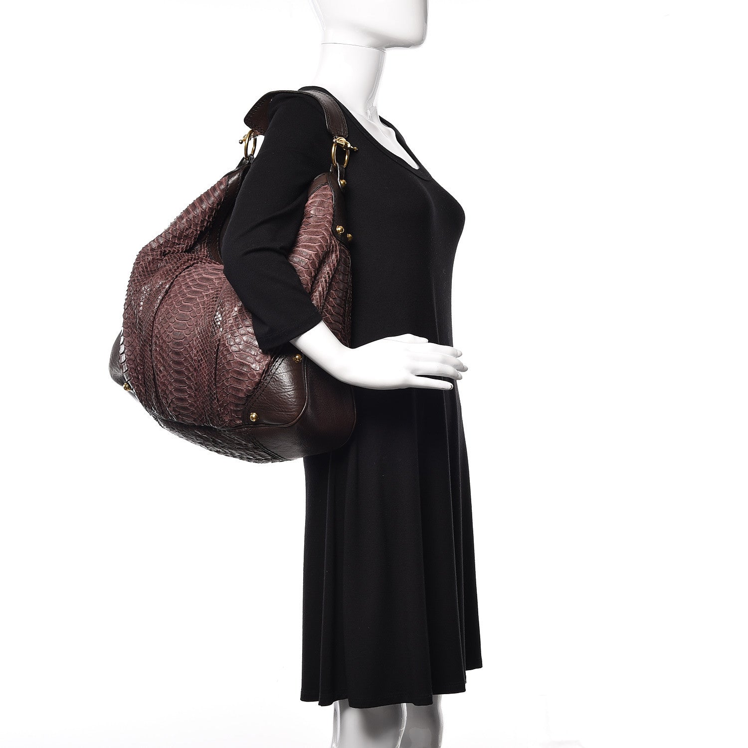 Gucci Python Large Jockey Hobo Brown 2 of 13