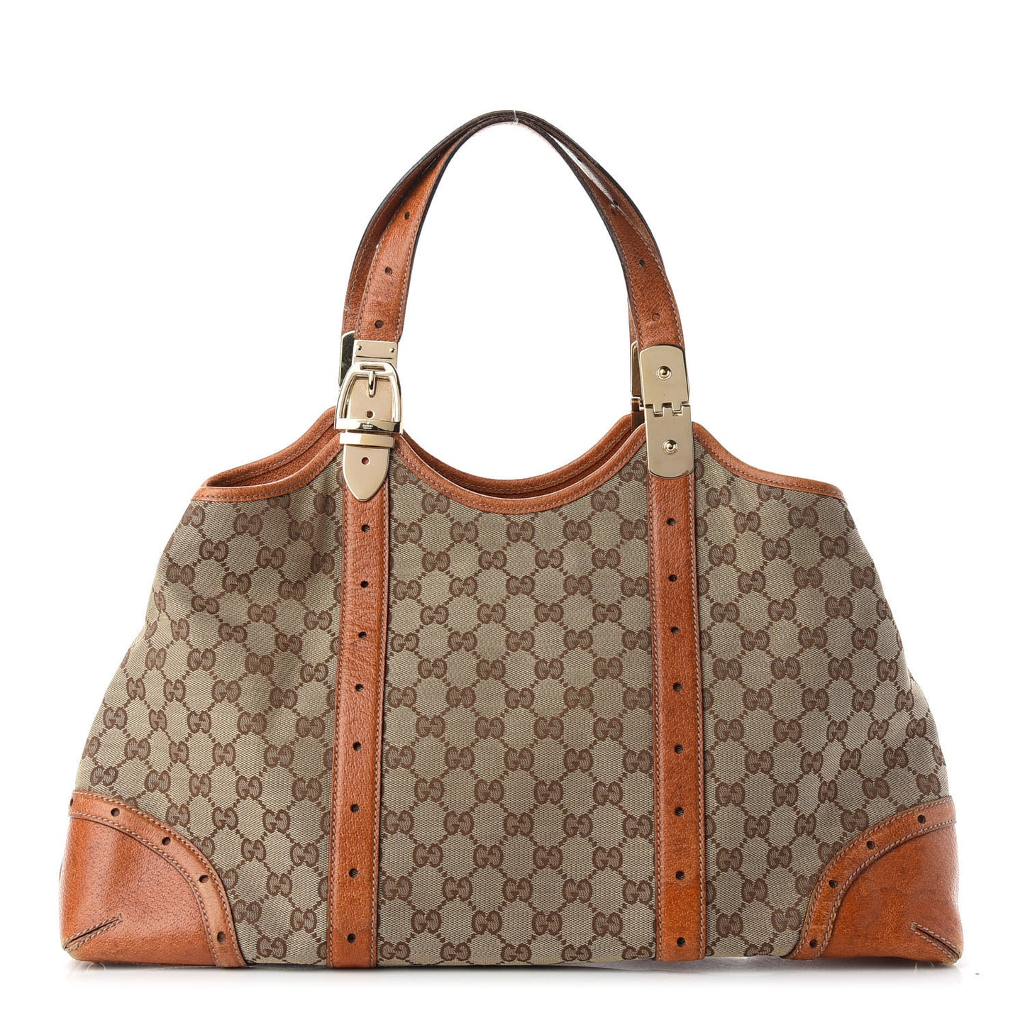 Monogram Horsebit Large Glam Shoulder Bag Brown