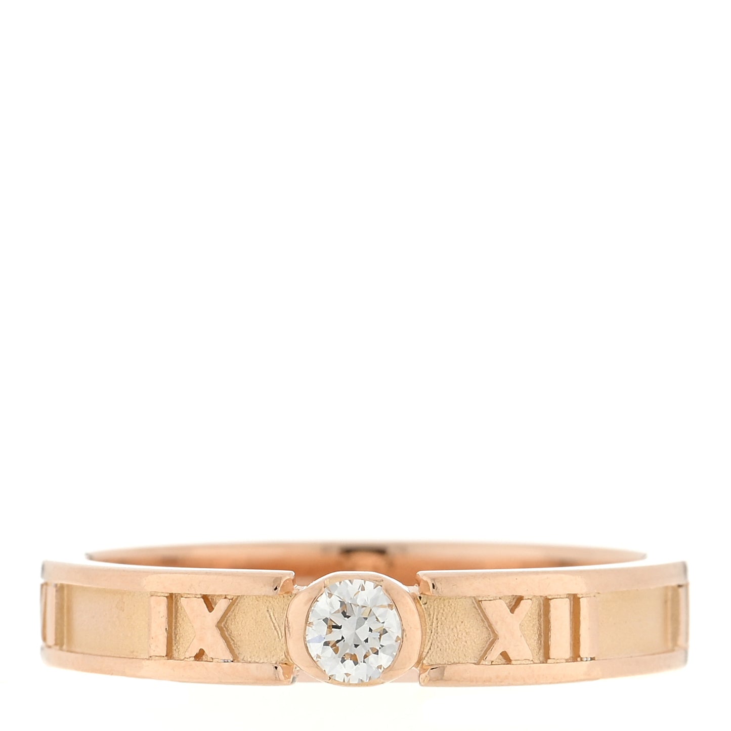 18K Rose Gold Diamond Narrow Atlas Closed Ring 54 6.75