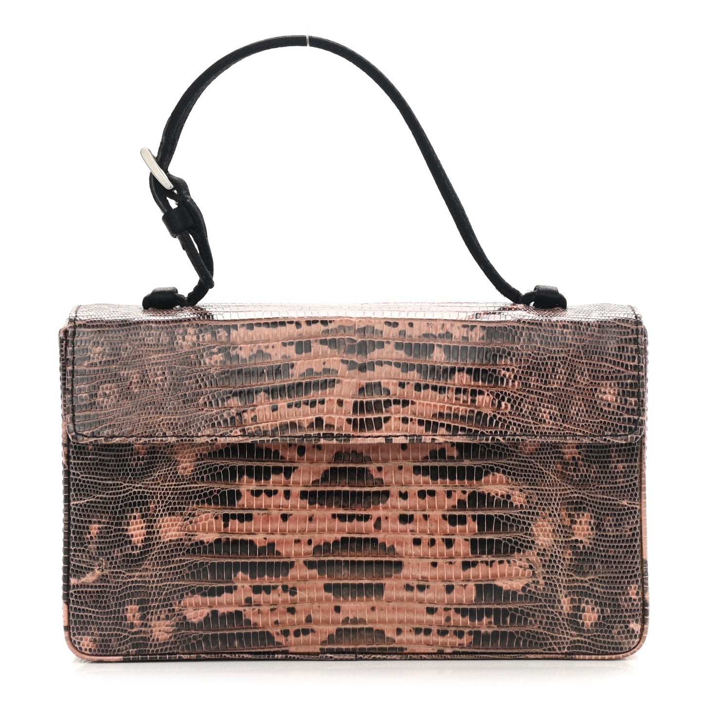Lizard Satin Strap Clutch Petalo