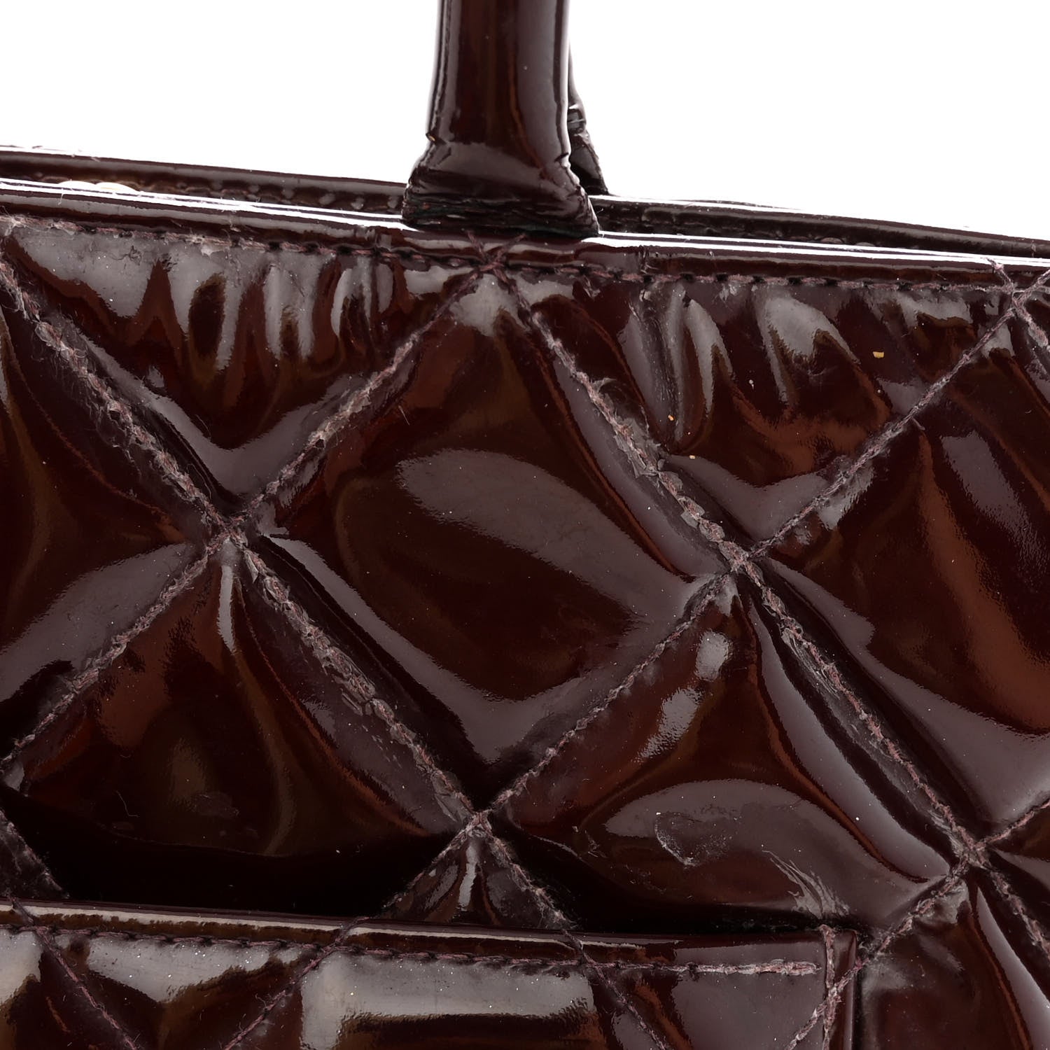 Chanel Patent Quilted Medallion Tote Burgundy 14 of 16