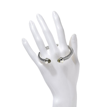 David Yurman Sterling Silver 14K Yellow Gold Lemon Citrine 7mm Cable Classics Bracelet 2 of 5