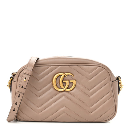 Gucci Calfskin Matelasse Small GG Marmont Chain Shoulder Bag Porcelain Rose 1 of 10
