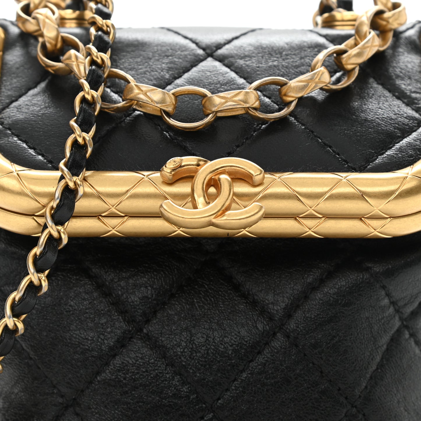Lambskin Quilted Small My Crush Bag Black