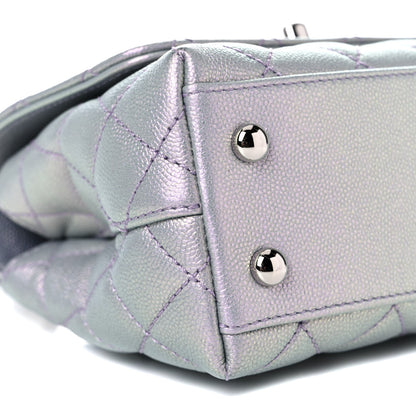 Chanel Iridescent Caviar Quilted Extra Mini Coco Handle Flap Purple 6 of 9