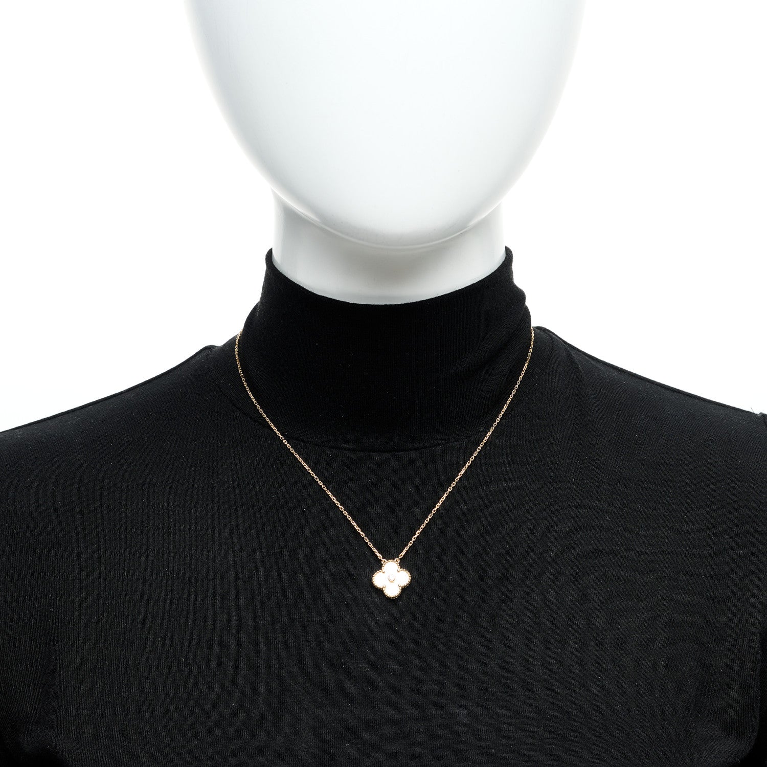 Van Cleef & Arpels 18K Yellow Gold Diamond Yellow Mother of Pearl Vintage Alhambra Pendant Necklace 2 of 6