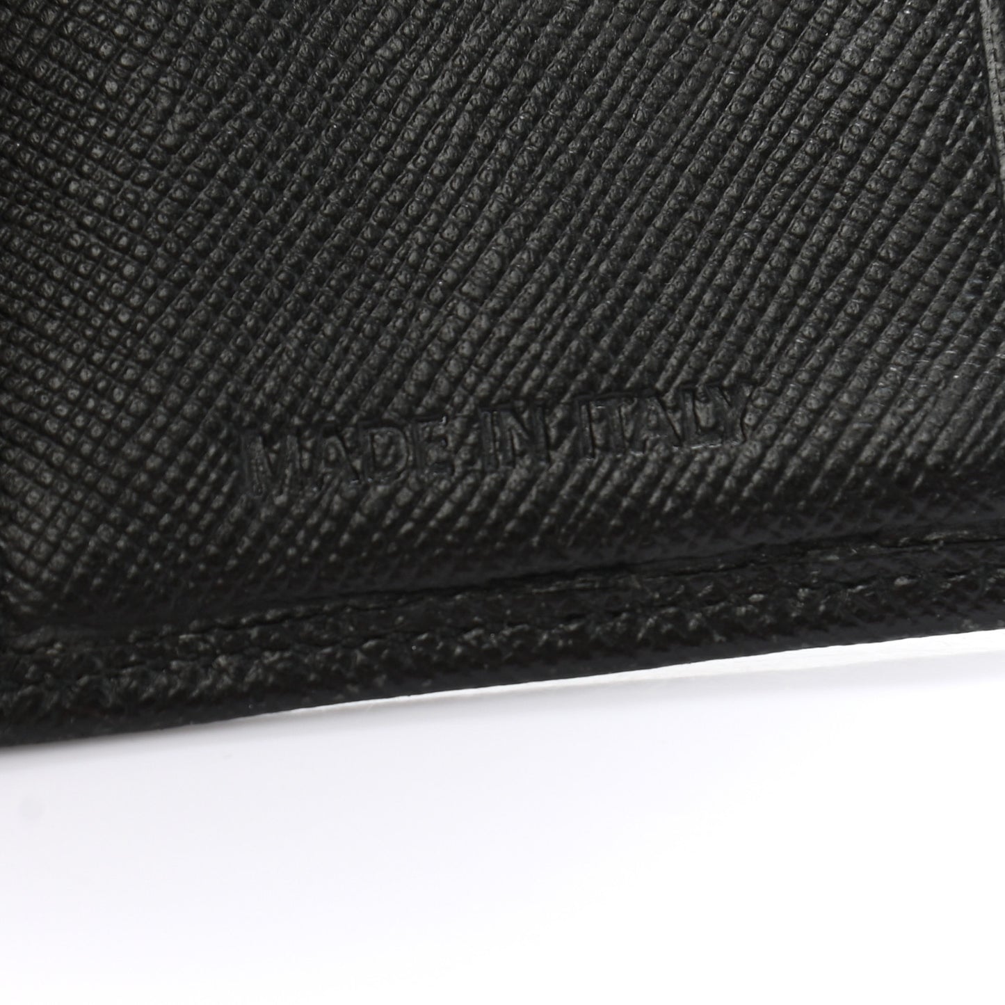 Saffiano Metal French Flap Compact Wallet Black