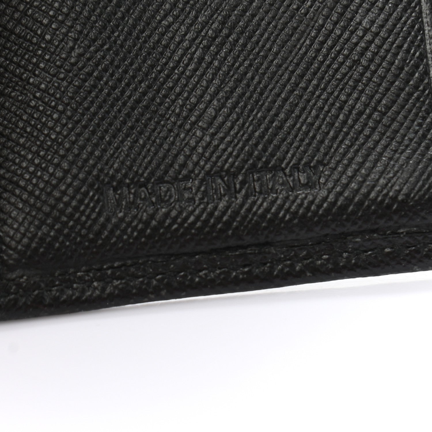 Prada Saffiano Metal French Flap Compact Wallet Black 7 of 10