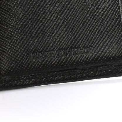 Prada Saffiano Metal French Flap Compact Wallet Black 7 of 10