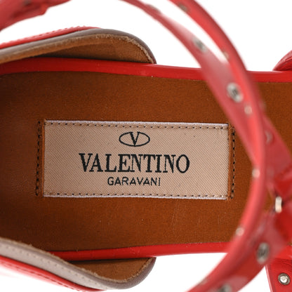 Valentino Garavani Patent Love Latch Gladiator Flat Sandals 36 Deep Coral Poudre 7 of 8