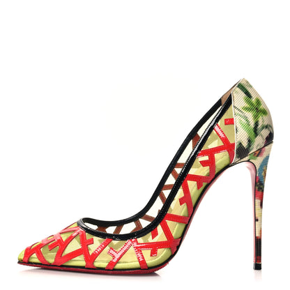 Christian Louboutin Patent Mosaique Rete Tititata 100 Pumps 38.5 Multicolor 1 of 8