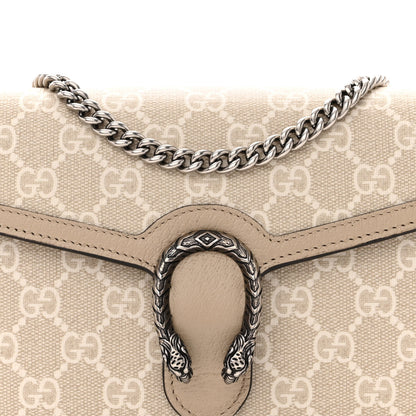 Gucci GG Supreme Monogram Textured Dollar Calfskin Mini Dionysus Chain Wallet Beige Mystic White Oatmeal 9 of 12