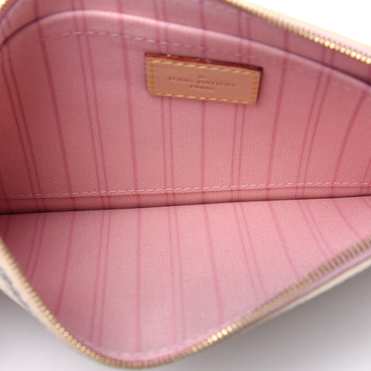 Louis Vuitton Damier Azur Neverfull MM GM Pochette Rose Ballerine 5 of 10