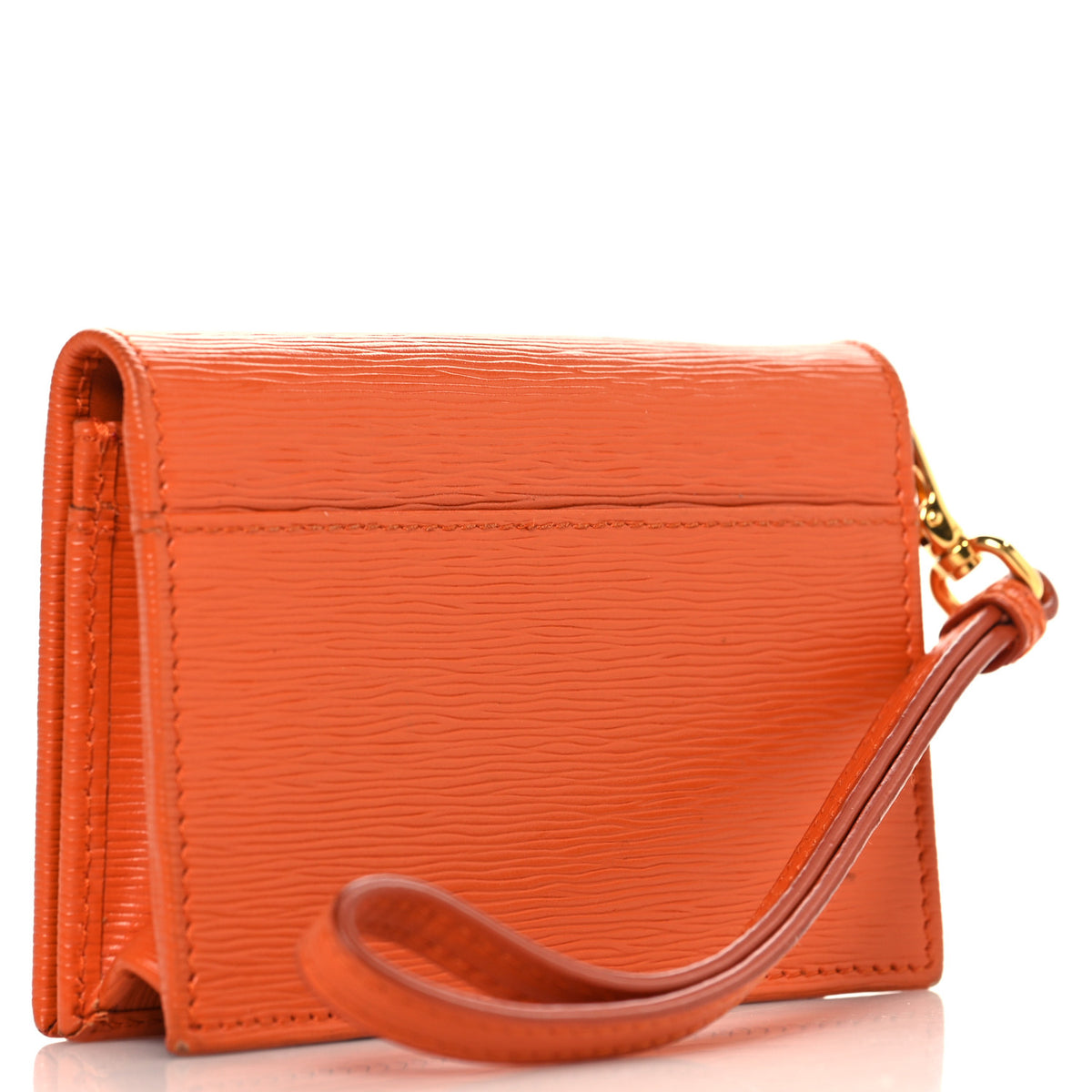 Vitello Move Metal Wristlet Card Holder Papaya