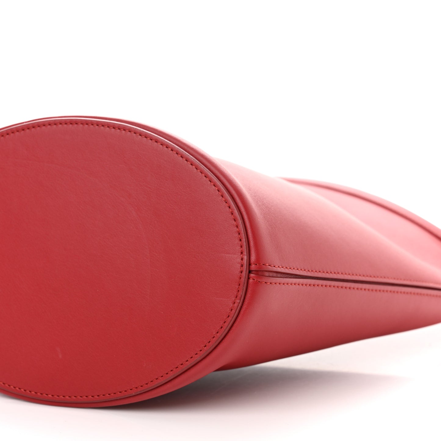 Smooth Calfskin Clasp Bucket Bag Red