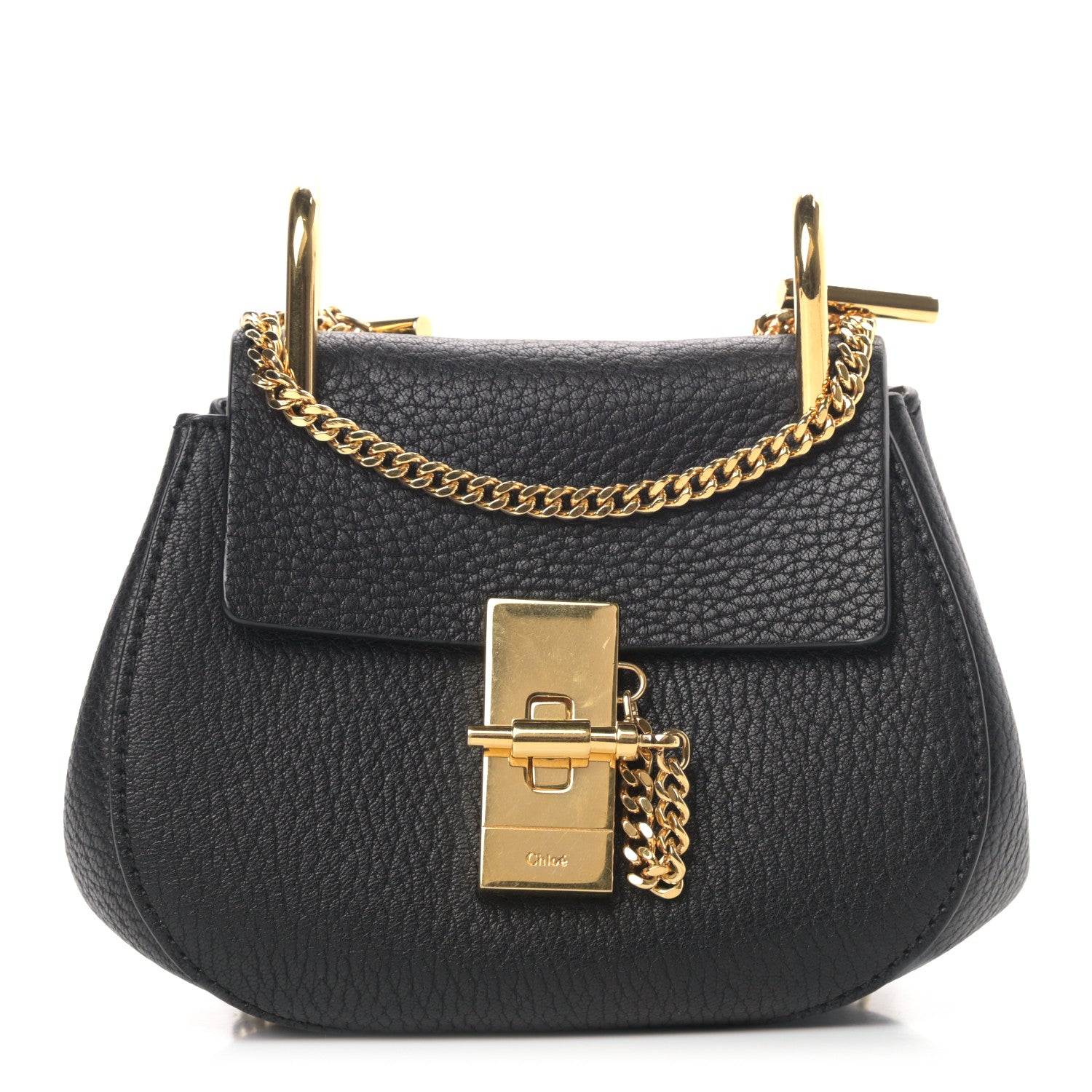 Chloe Grained Lambskin Nano Drew Shoulder Bag Black 1 of 9
