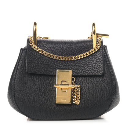 Chloe Grained Lambskin Nano Drew Shoulder Bag Black 1 of 9