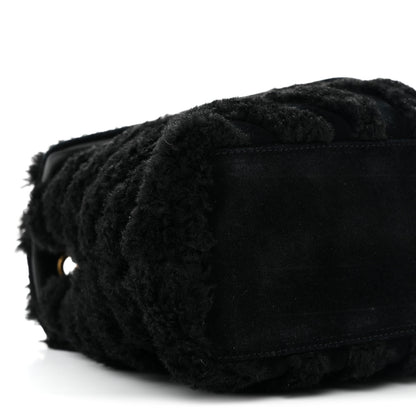 Saint Laurent Shearling Y Quilted Monogram Medium Loulou Chain Satchel Black 10 of 11