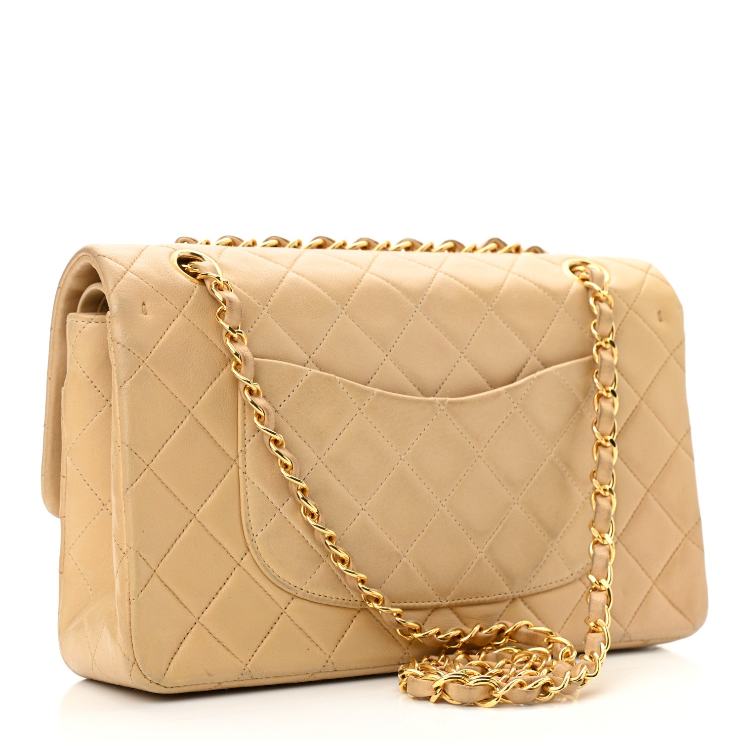 Chanel Lambskin Quilted Medium Double Flap Beige 3 of 13