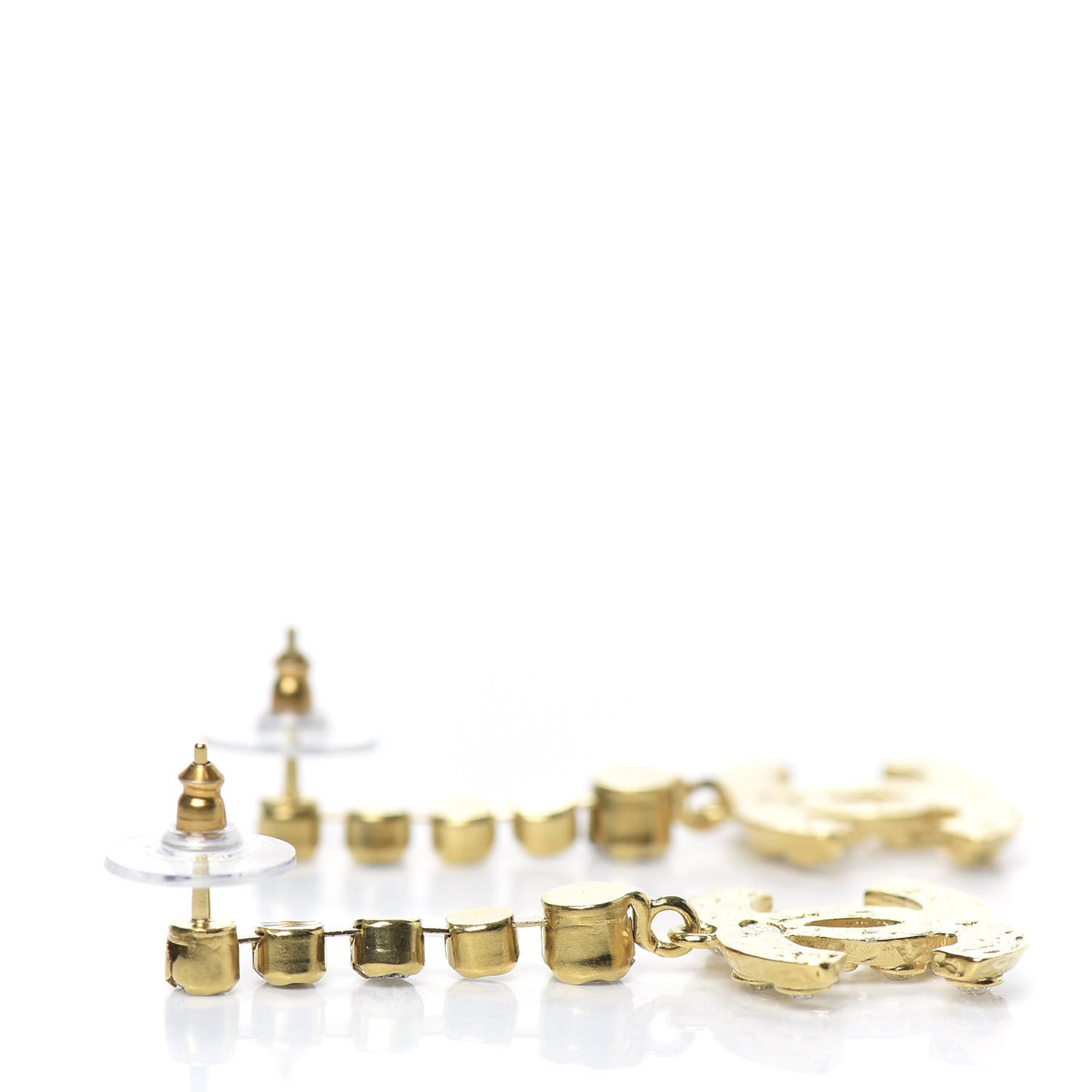 CC Crystal Drop Earrings Gold