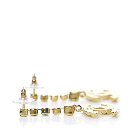 Chanel CC Crystal Drop Earrings Gold 3 of 5