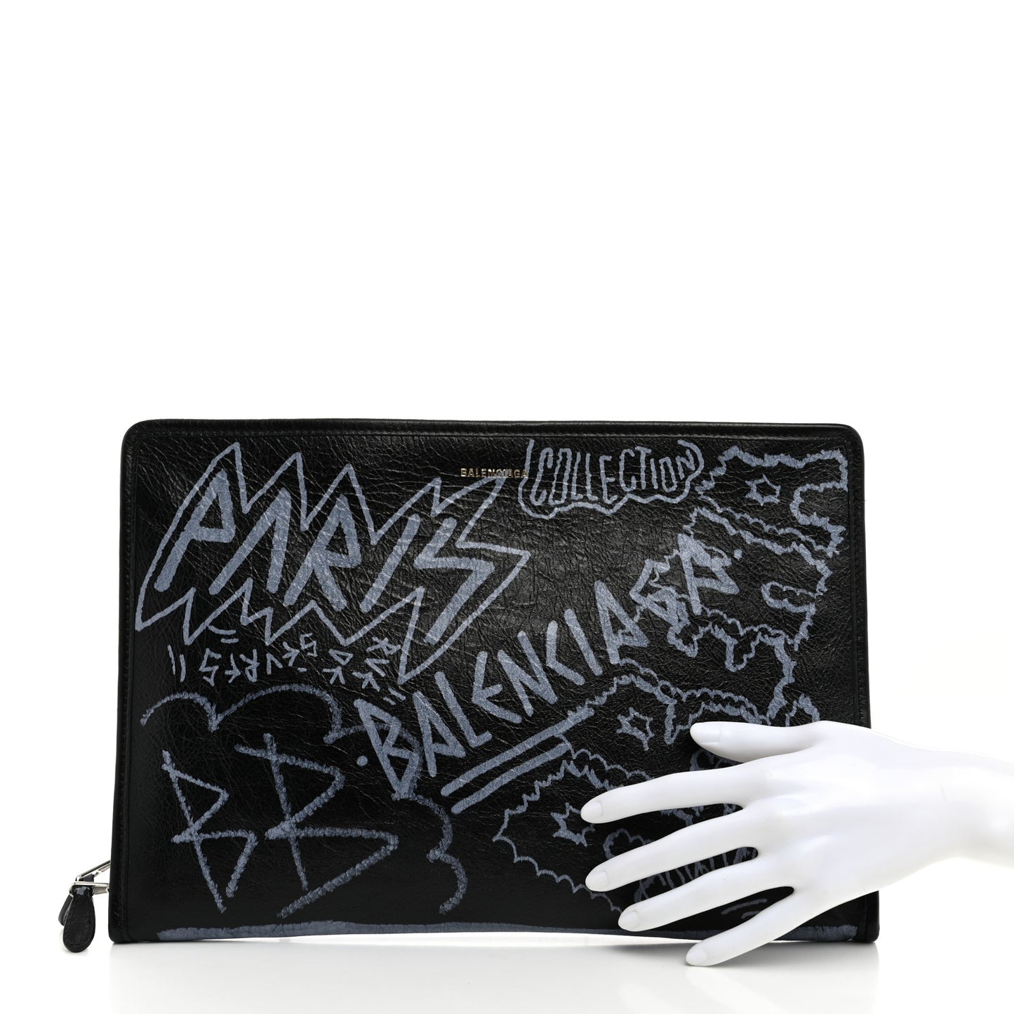 Agneau Arena Graffiti All Over Bazar Pouch Black White